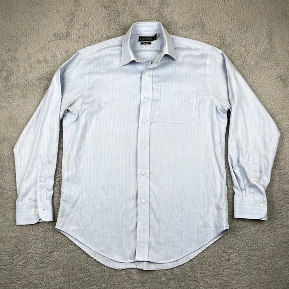 Lauren Ralph Lauren RLL Shirt‎ Button Up Mens Medium 15 32/33 Blue Long Sleeve - Picture 3 of 10